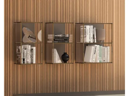 Libreria Mood 11 in legno e laccato di Astor Mobili